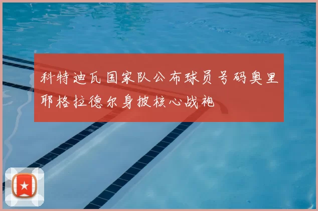 科特迪瓦国家队公布球员号码奥里耶格拉德尔身披核心战袍